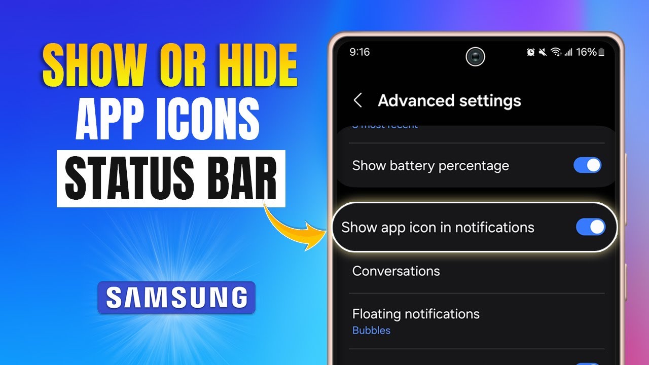 How to Hide Status Bar Icons on Samsung